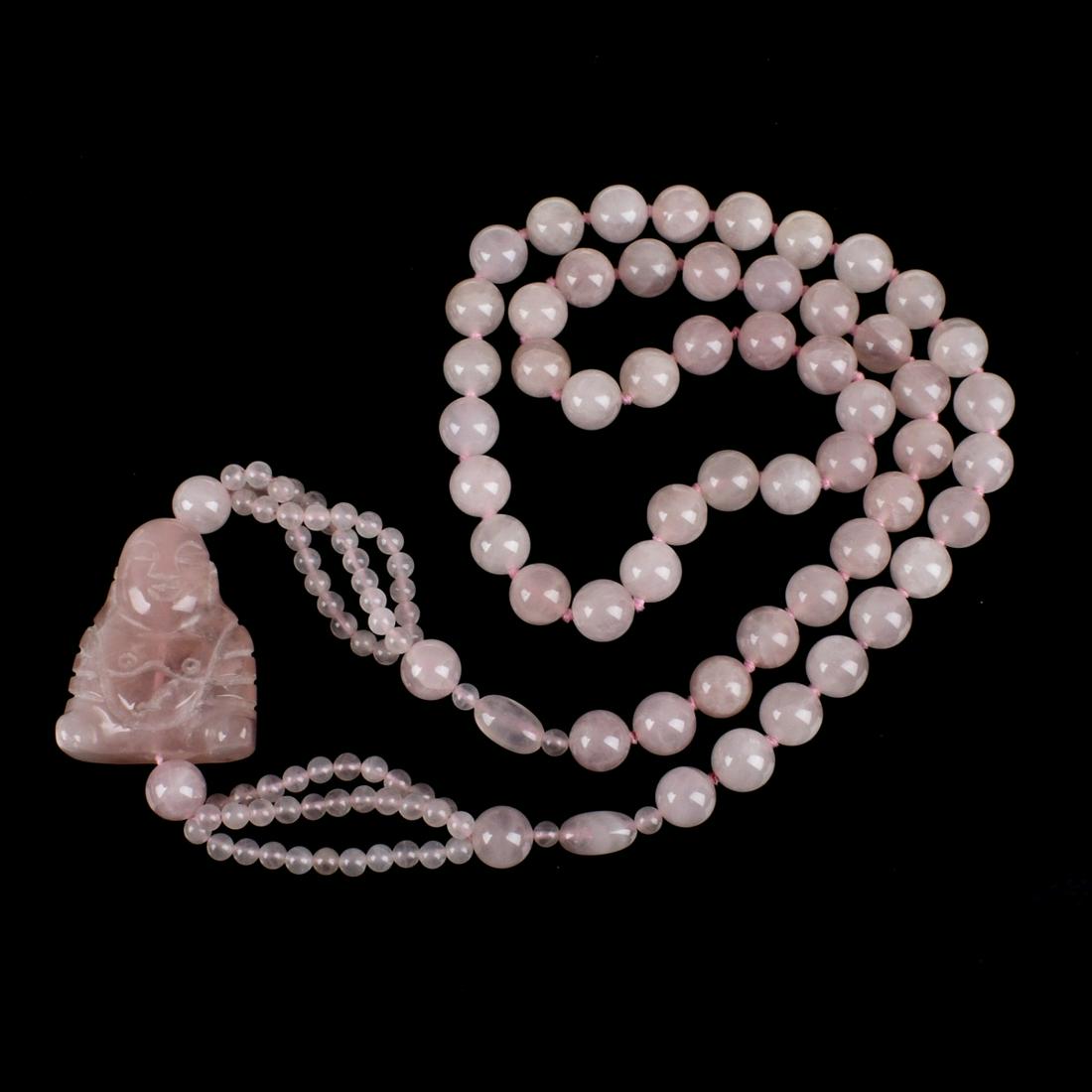 Rose Quartz Necklace with Buddha (1 of 2)