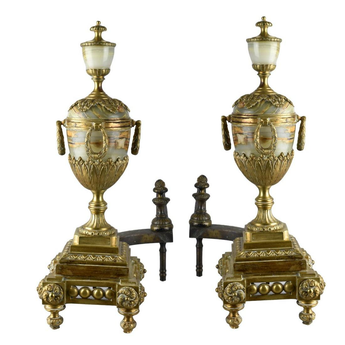 Gilt Bronze and Onyx Andirons (1 of 7)