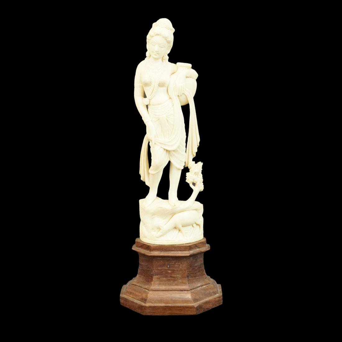 Indian Carving Lady Figurine (1 of 3)