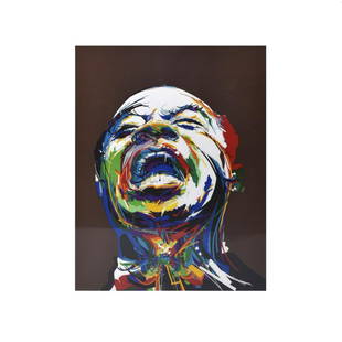 Raymond Moretti, American (1931 - 2005): Raymond Moretti, American (1931 - 2005) "Louis Armstrong" Color Lithograph on Paper, Signed and Numbered 80/150. Measures 17-1/4" x 12-3/4". Frame measures 25-7/8" x 21". Estimate: $100.00 - $300.00 D