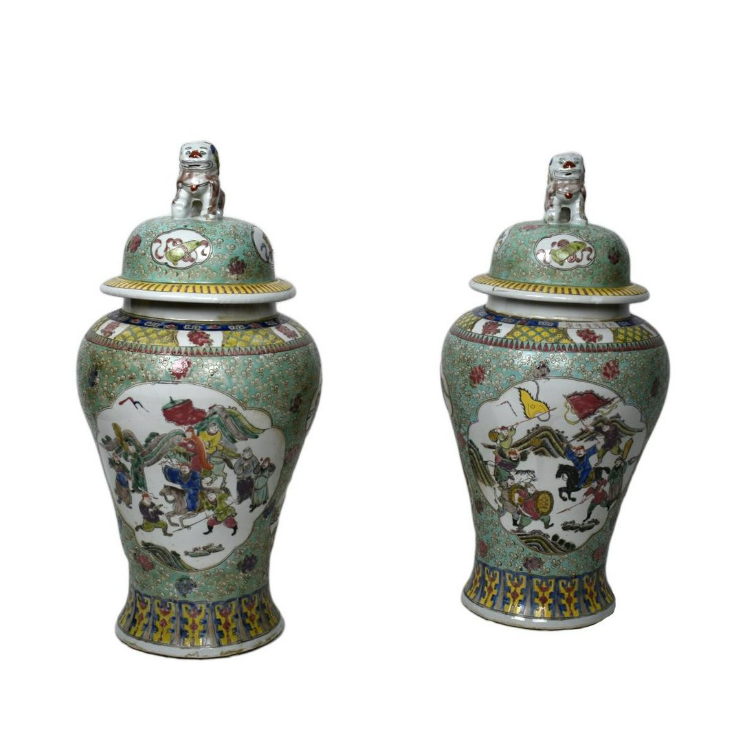 Pair of Chinese Covered Jars (1 of 6)
