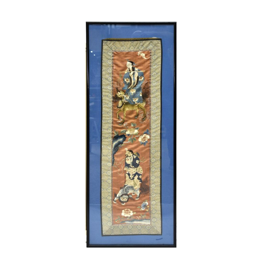 Antique Chinese Silk Embroidered Panel (1 of 4)