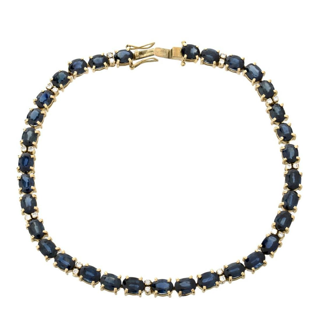 Sapphire, Diamond and 14K Tennis Bracelet (1 of 3)