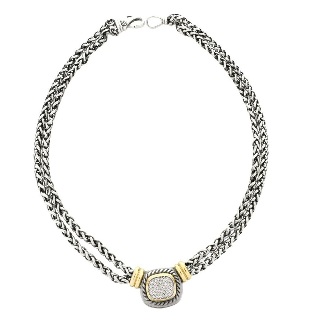 David Yurman Diamond, 18K and Silver Necklace (1 of 5)