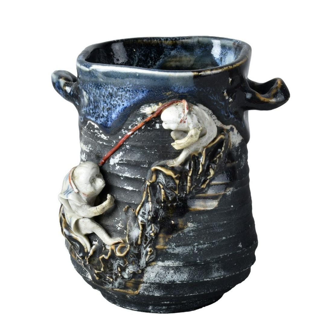 Antique Japanese Sumida Gawa Jar (1 of 6)