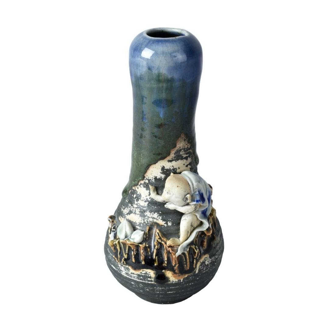 Antique Japanese Sumida Gawa Vase (1 of 5)