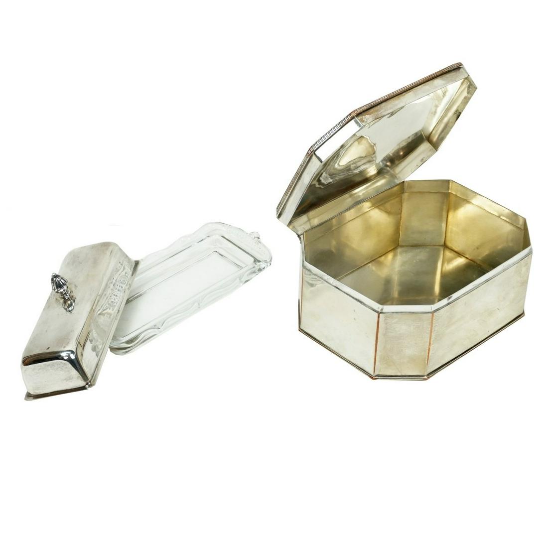 Two Tableware Items Tea Caddy & Butter Dish (1 of 2)