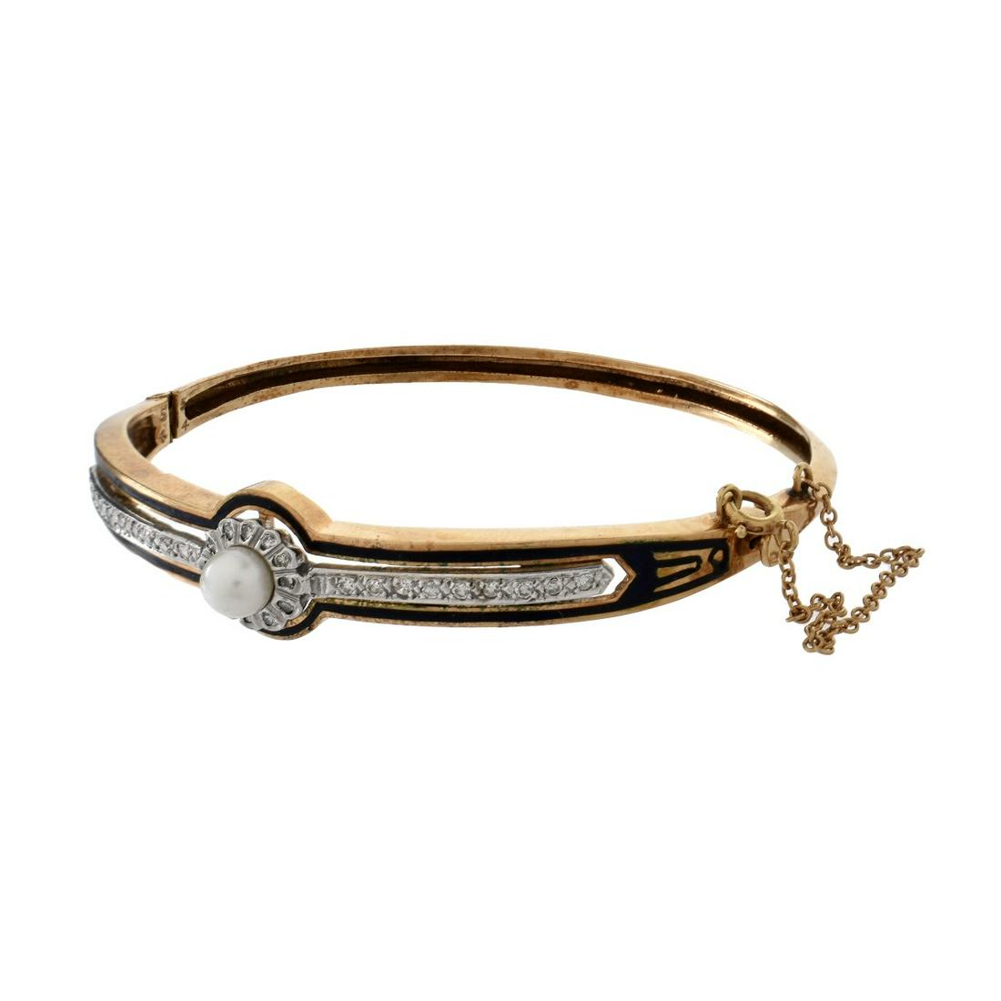 Diamond, Pearl and 14K Bangle (1 of 4)