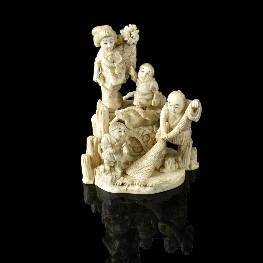 Antique Japanese Carved Figural Group (1 of 5)