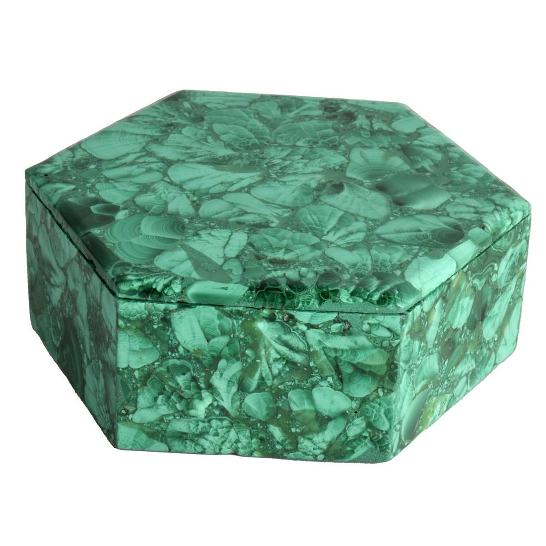 Vintage Malachite Covered Box. (1 of 5)