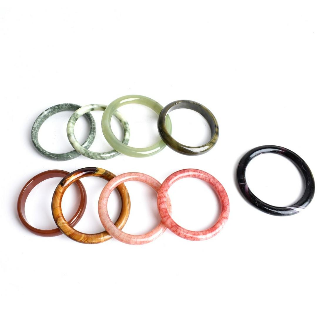 Hardstone / Glass Bangle Bracelets (1 of 2)