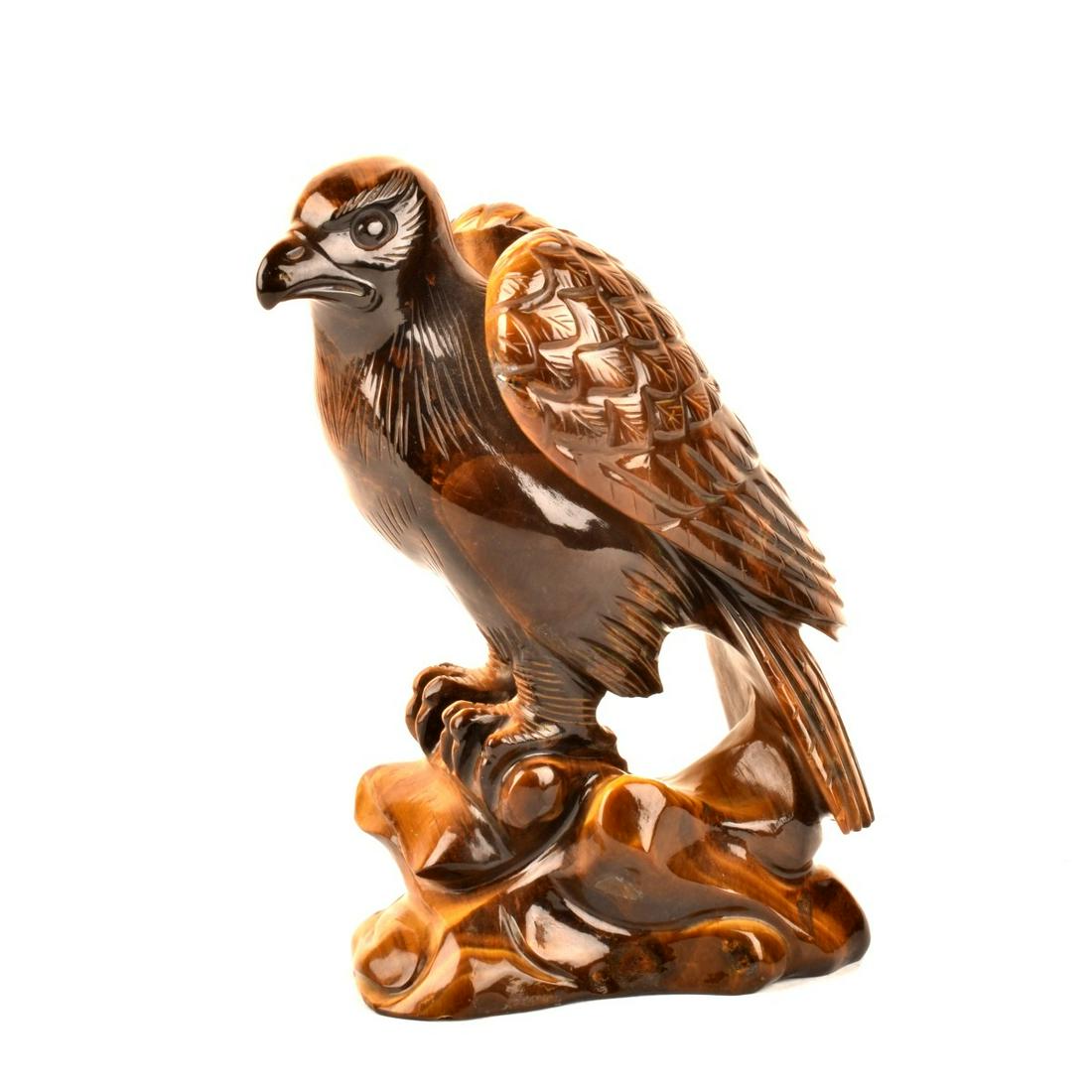 Chinese Bald Eagle Tiger Eye Figurine (1 of 5)