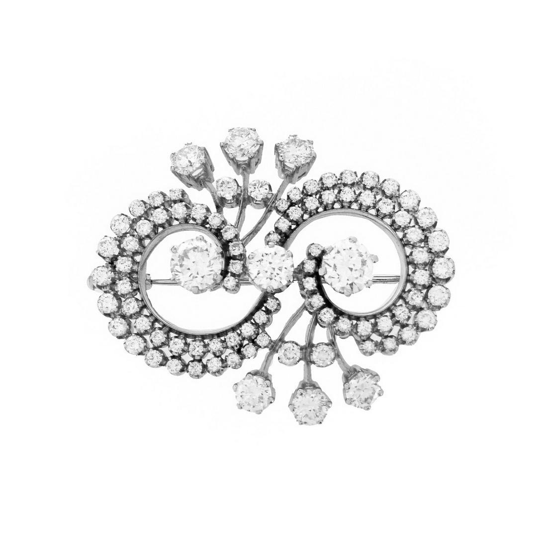 Retro Diamond and 18K Brooch (1 of 3)