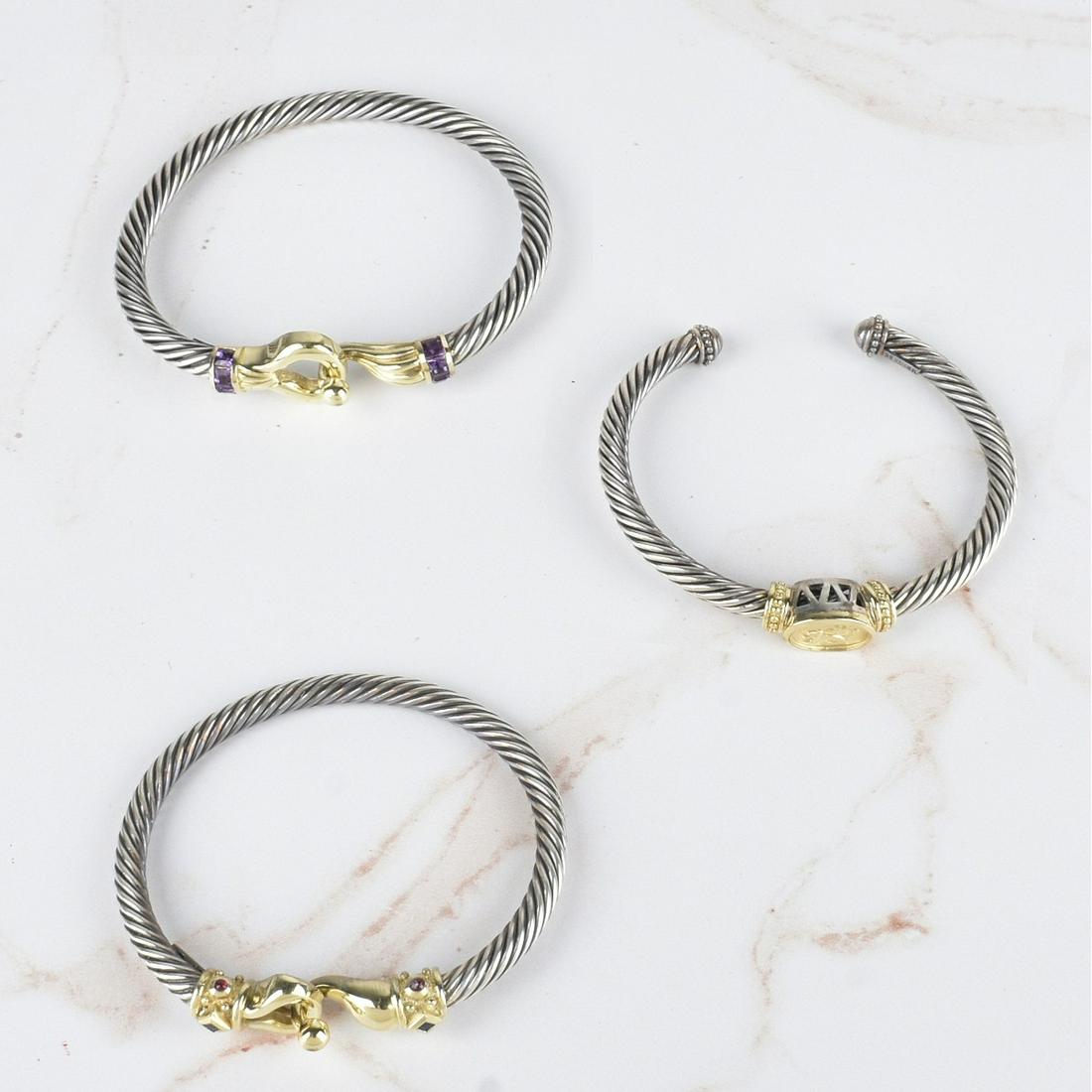 14K and Silver Bangle Bracelets (1 of 2)