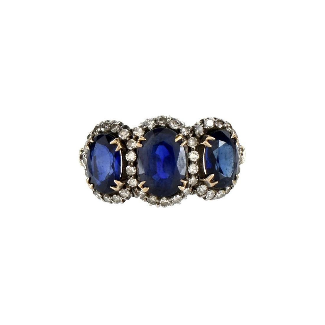 Sapphire, Diamond and 14K Ring (1 of 3)