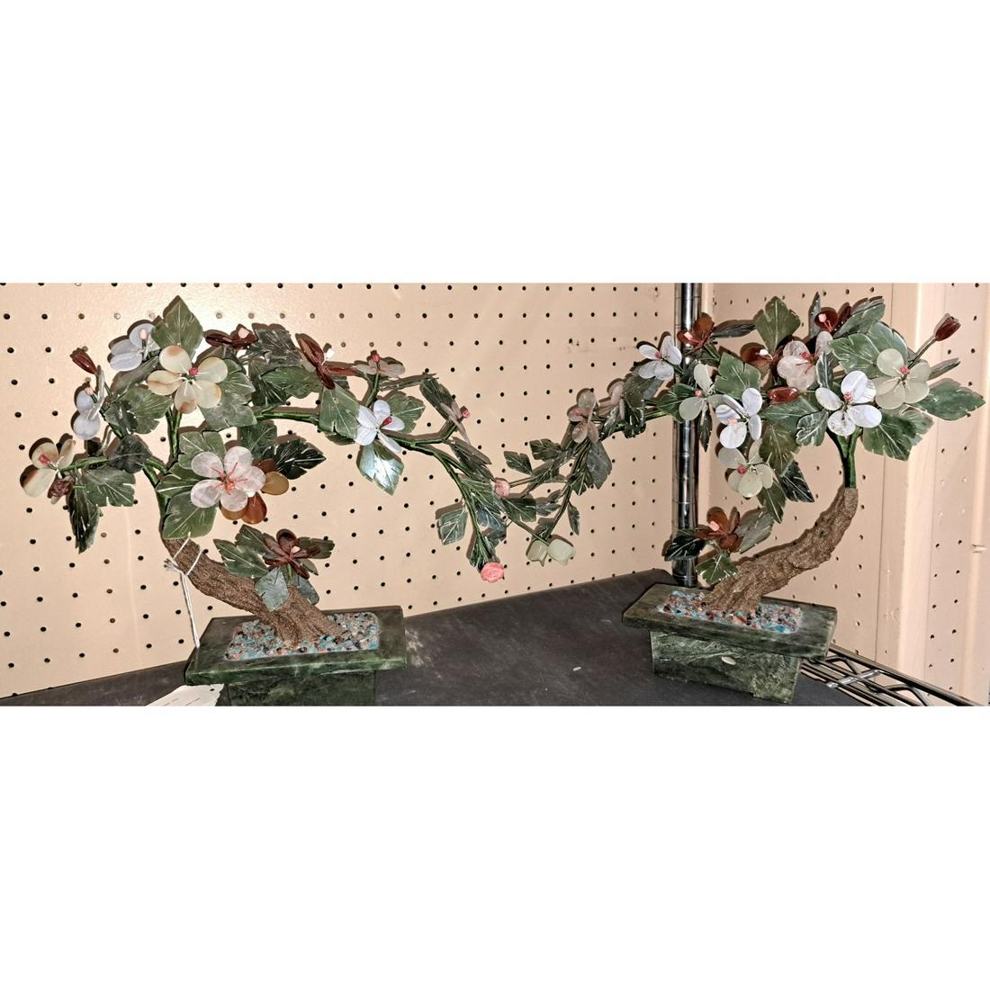 Pr. Chinese Ming Style Hardstone and Jade Trees (1 of 6)