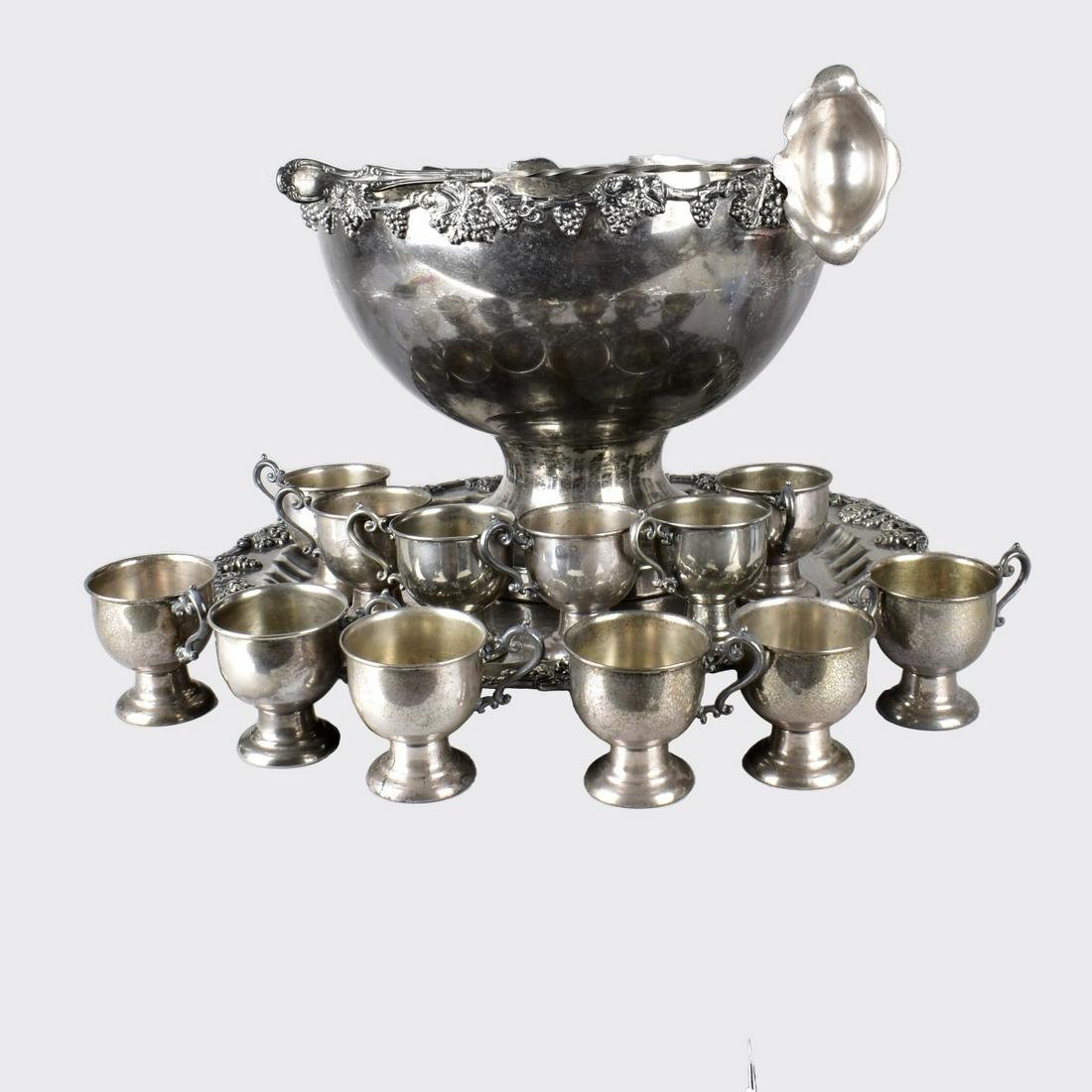 Vintage Assembled Silverplate Punch Bowl Set (1 of 7)