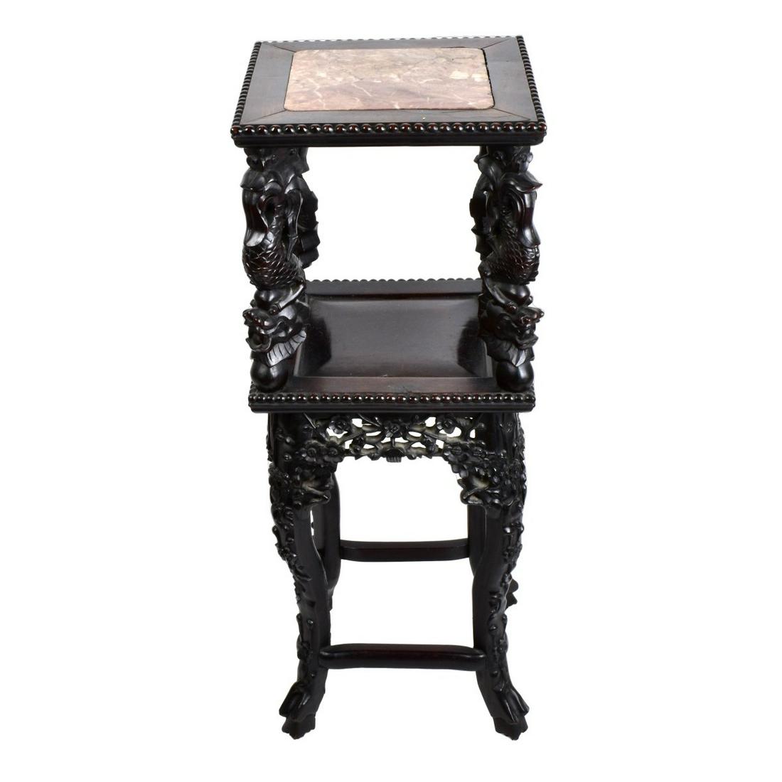 Chinese Carved Hardwood Stand (1 of 5)