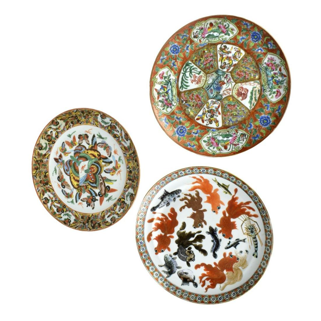 Three Chinese Export Porcelain Plates (1 of 4)