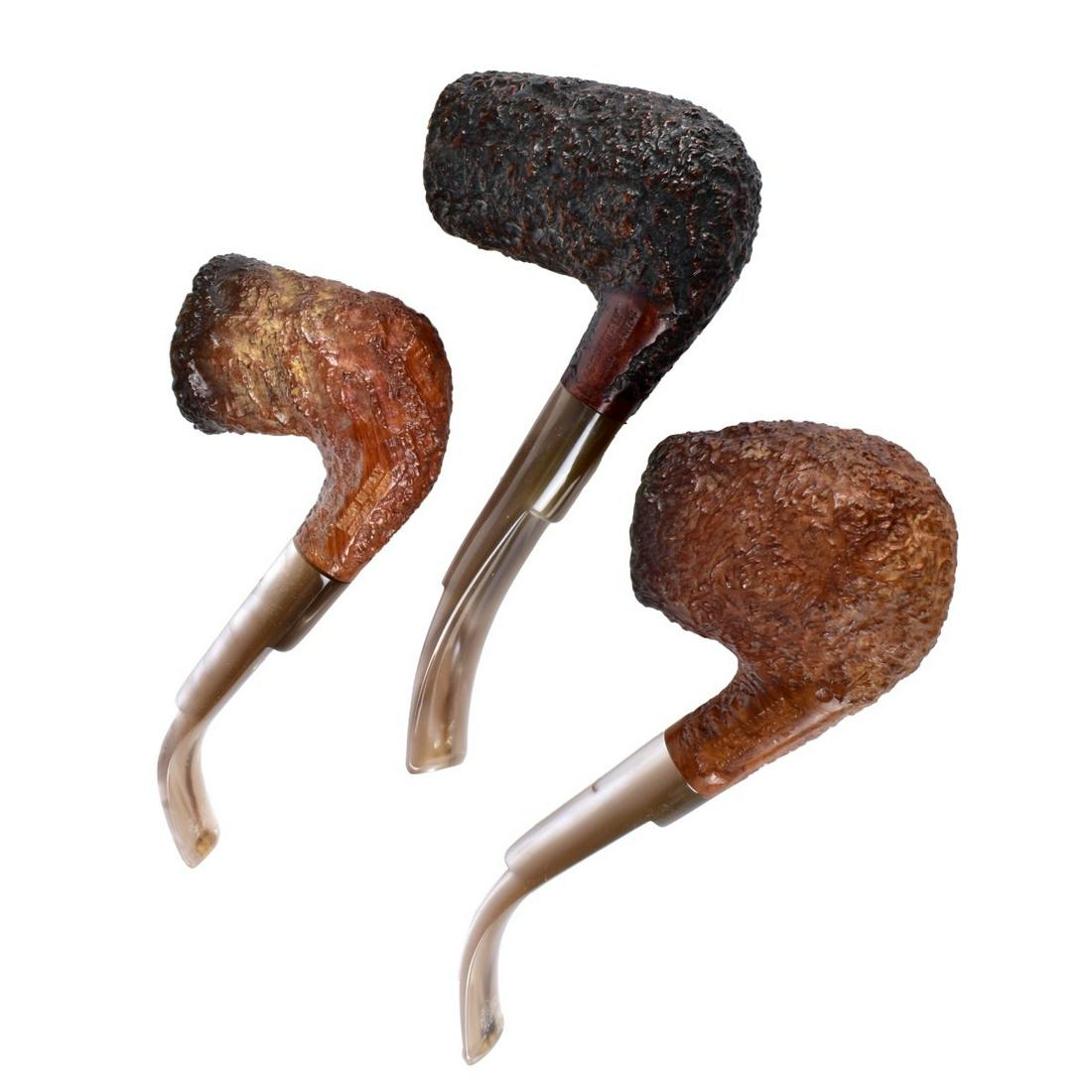 Three Hand Carved Smoking Pipes (1 of 4)