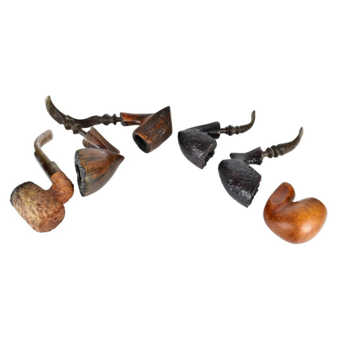 Six Hand Carved Smoking Pipes (1 of 4)