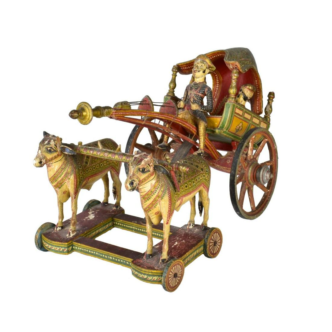 19th C. Indian Hand Painted Chariot (1 of 6)