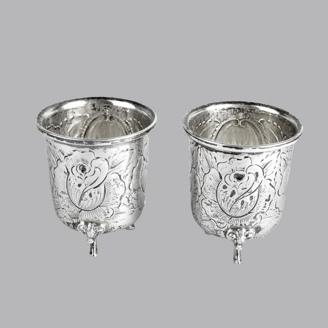 Pair of Vintage Sterling Footed Beakers (1 of 4)