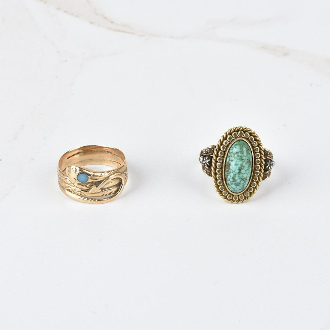 Turquoise and 14K Rings (1 of 2)
