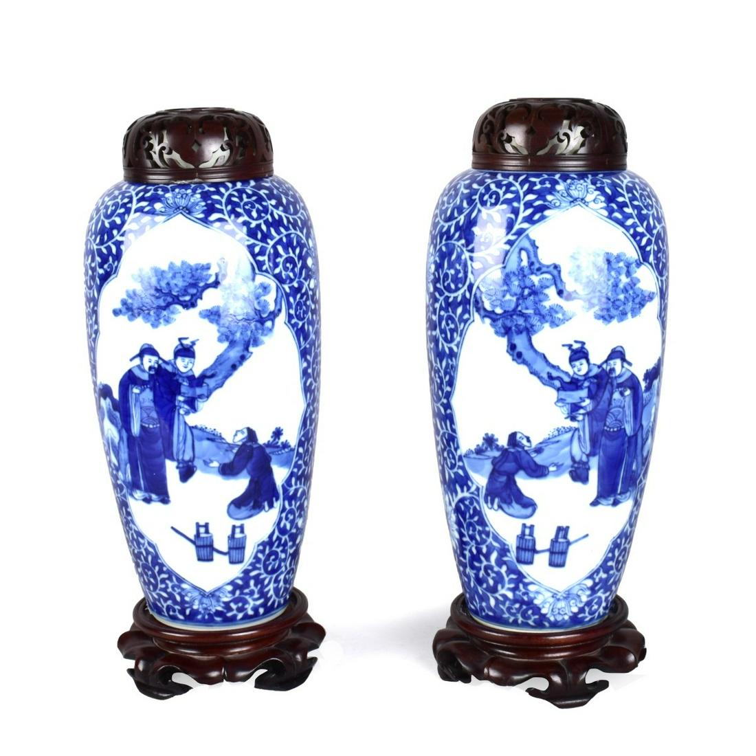 Pair of Chinese Covered Vases (1 of 5)