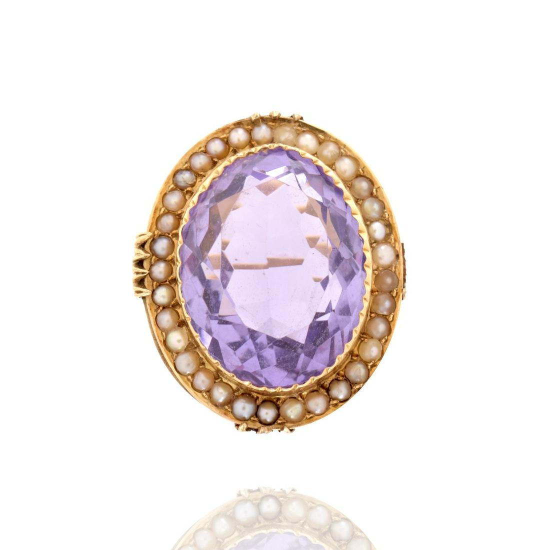 Amethyst, Pearl and 14K Ring (1 of 5)