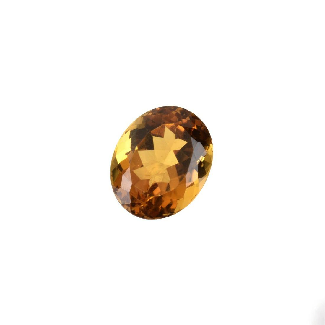 54.0 Carat Citrine: Approx. 54.0 Carat Gem Quality Oval Cushion Cut Citrine. Citrine with vivid color, very good clarity. Estimate: $400.00 - $600.00 Domestic Shipping: $36.00 Condition: Very good condition.