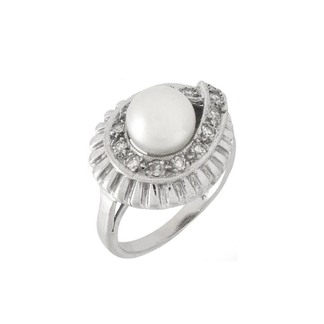 Pearl, Diamond and 14K Ring (1 of 6)