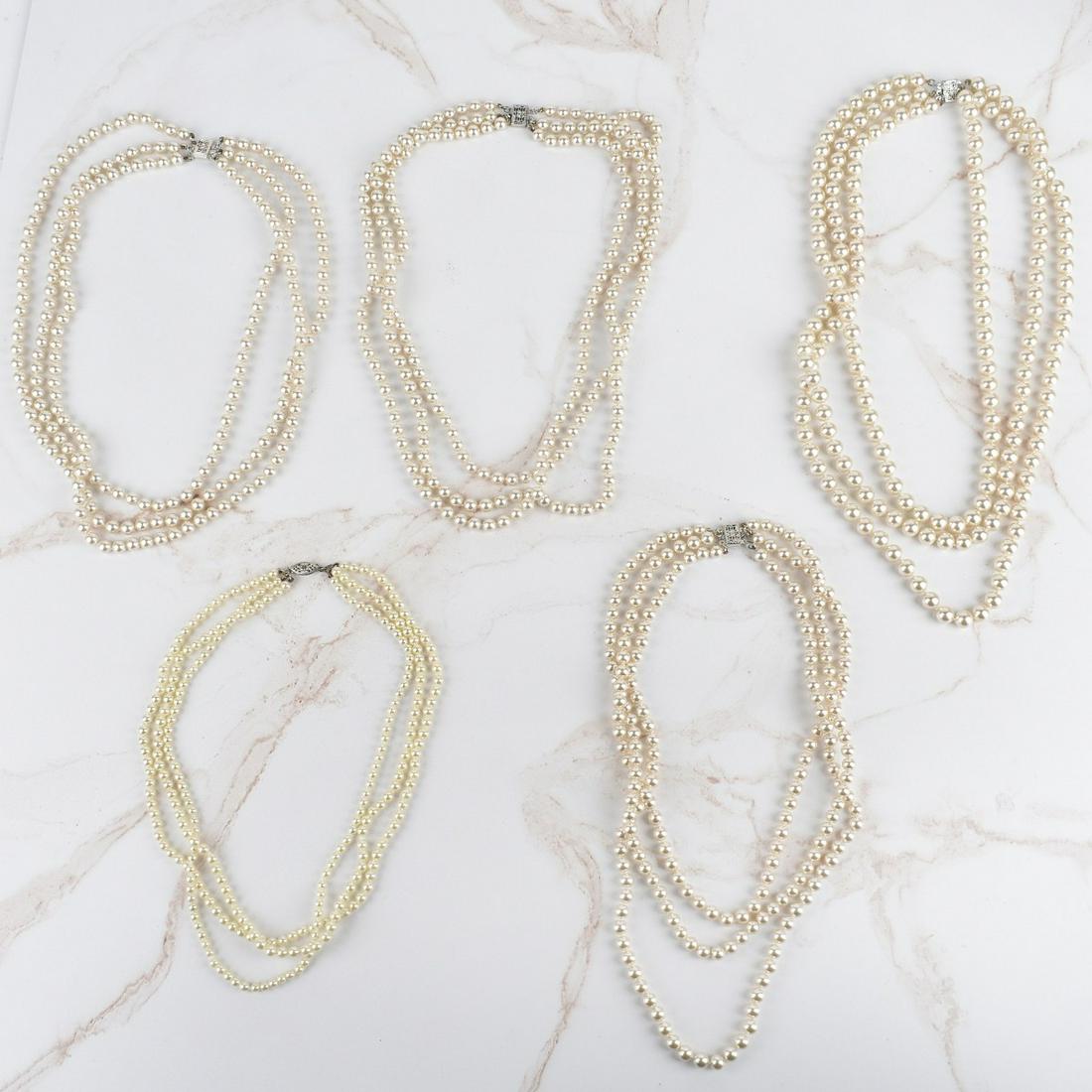 Five Majorca Pearl and Silver Necklaces (1 of 1)