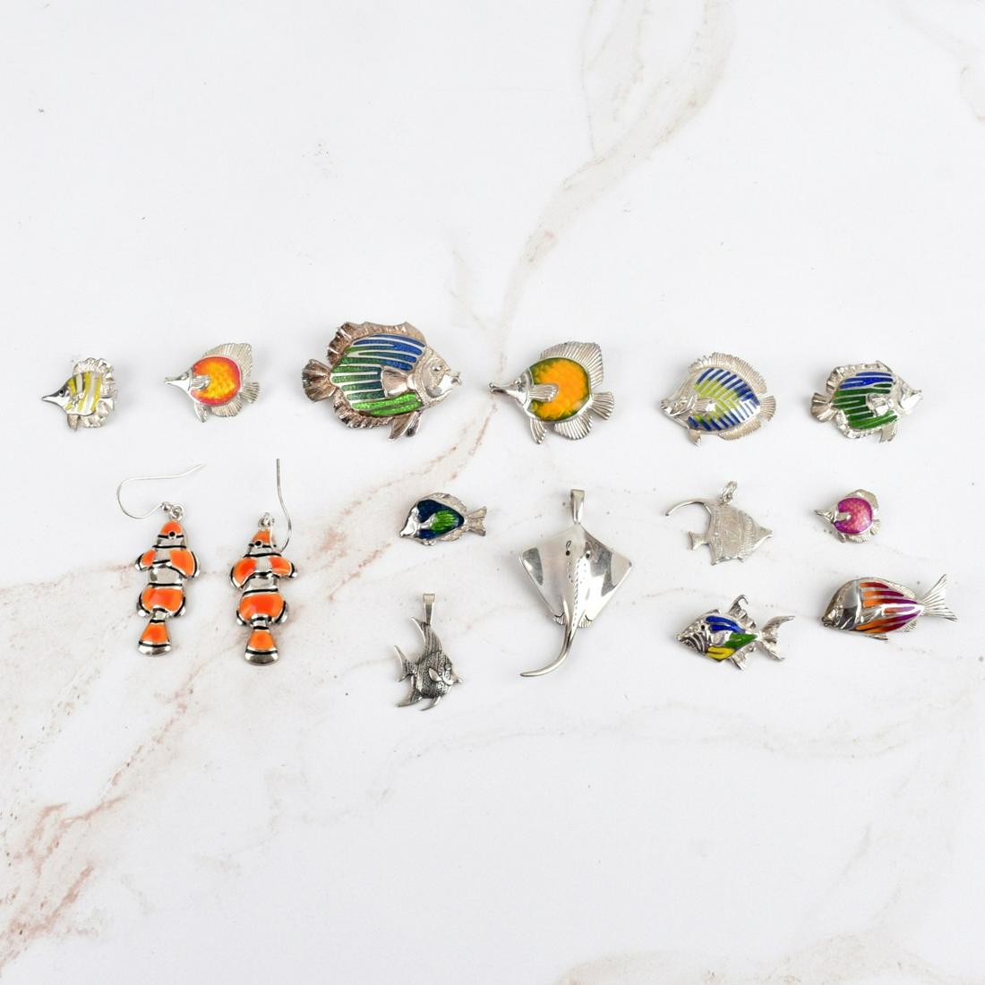 Collection of Silver & Enamel Pendants (1 of 2)