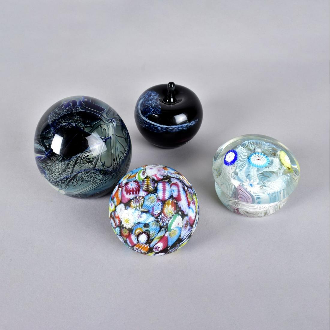 Four Vintage Art Glass Paperweights (1 of 5)