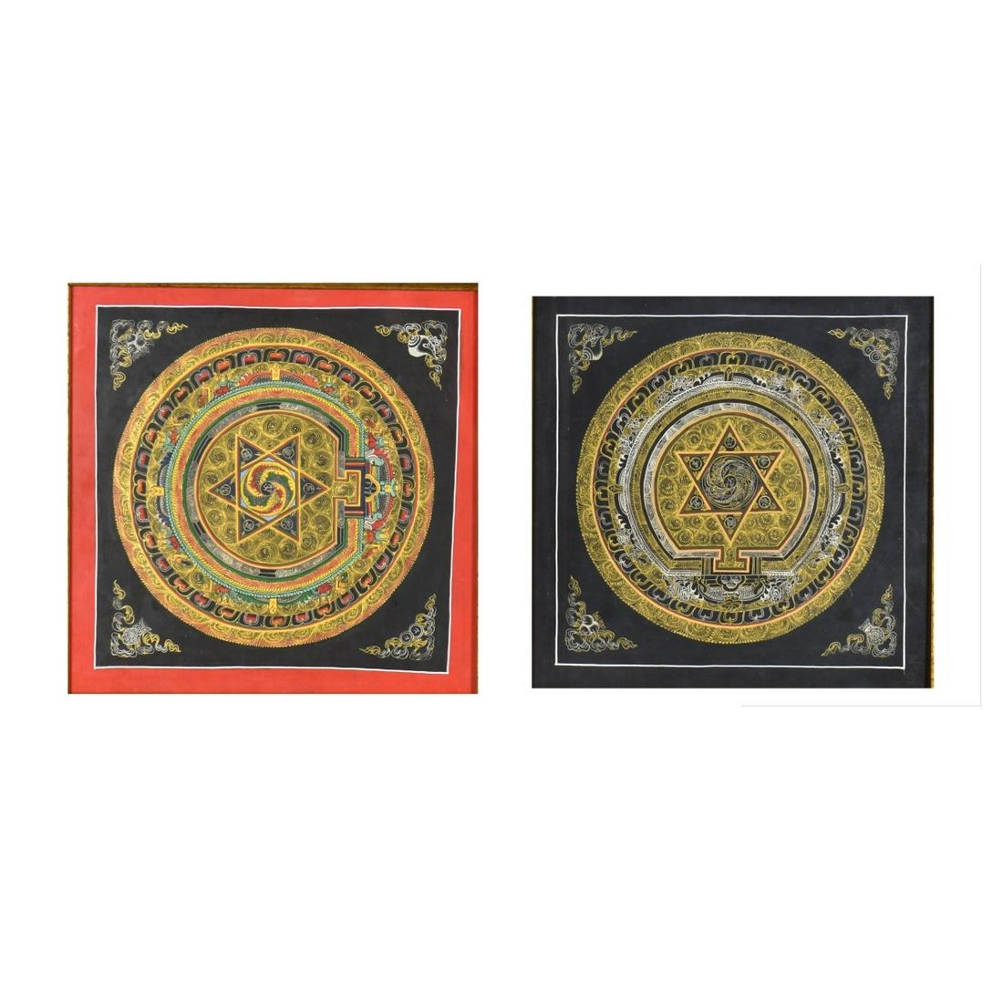 Pair of Framed Buddhist Paintings (1 of 6)