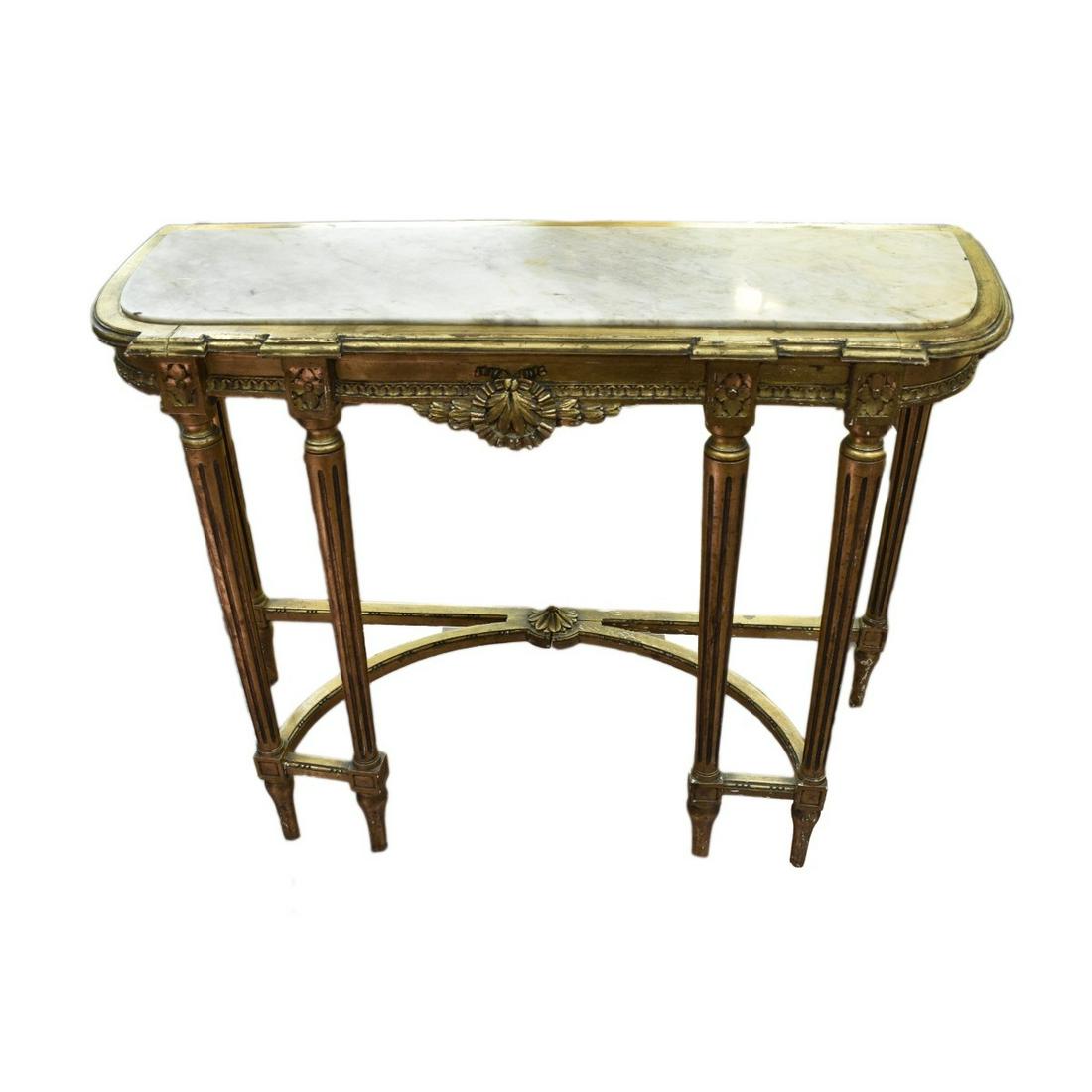 Louis XVI Style Marble Top Console Table (1 of 6)