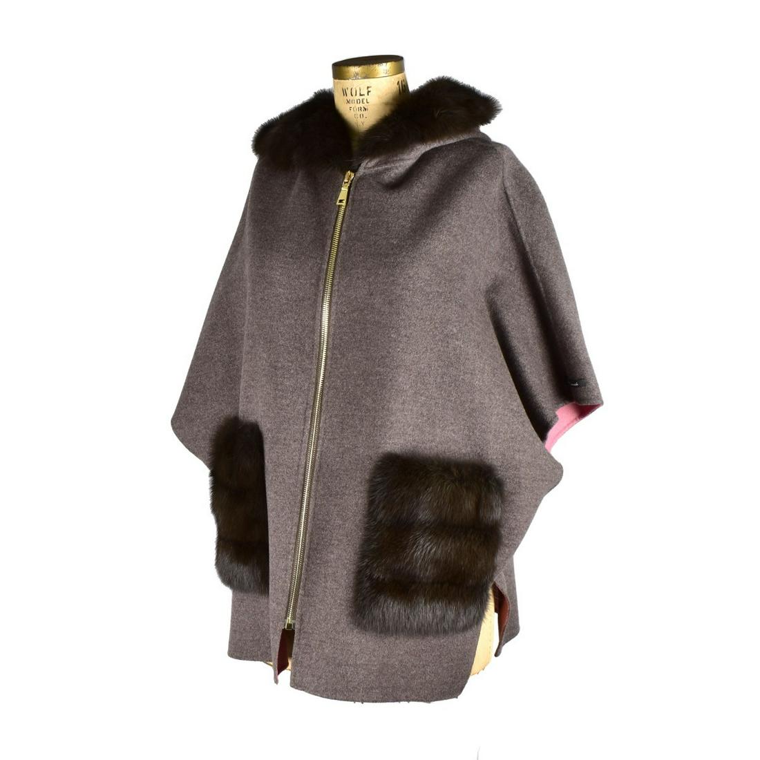Loro Piana Cashmere Cape w/ Sable Trim (1 of 6)