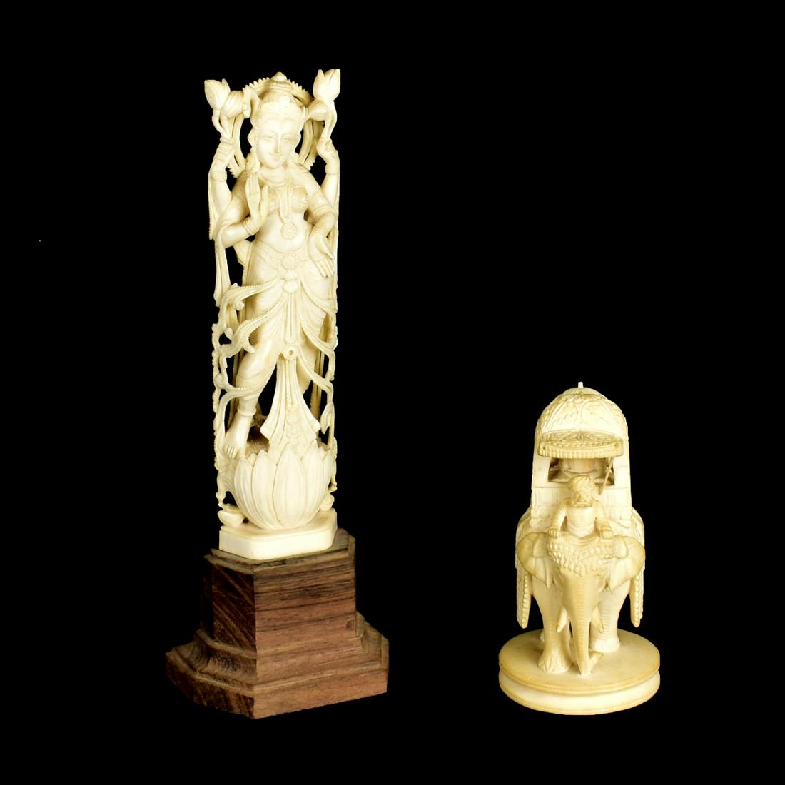Two Indian Carved Figurines (1 of 6)