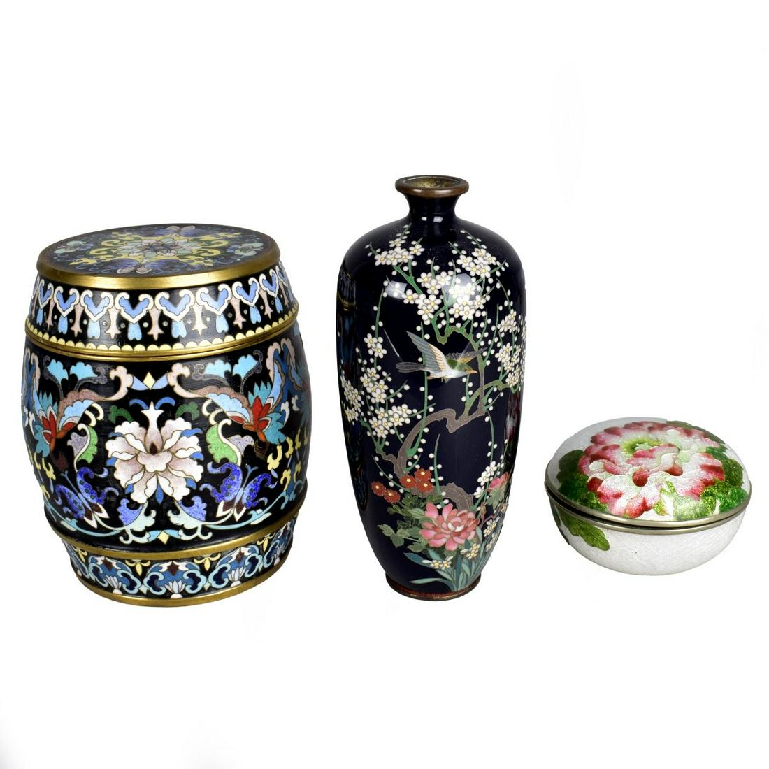 Three Oriental Cloisonne Enamel Tableware (1 of 5)