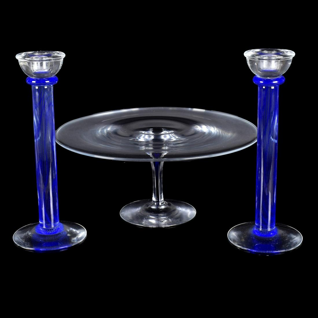 Kosta Boda Candlesticks & Orrefors Cake Stand (1 of 8)