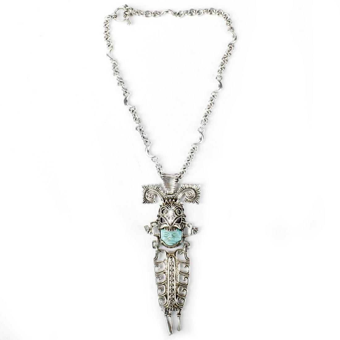 Vintage Taxco Mexican Sterling Silver Necklace (1 of 2)