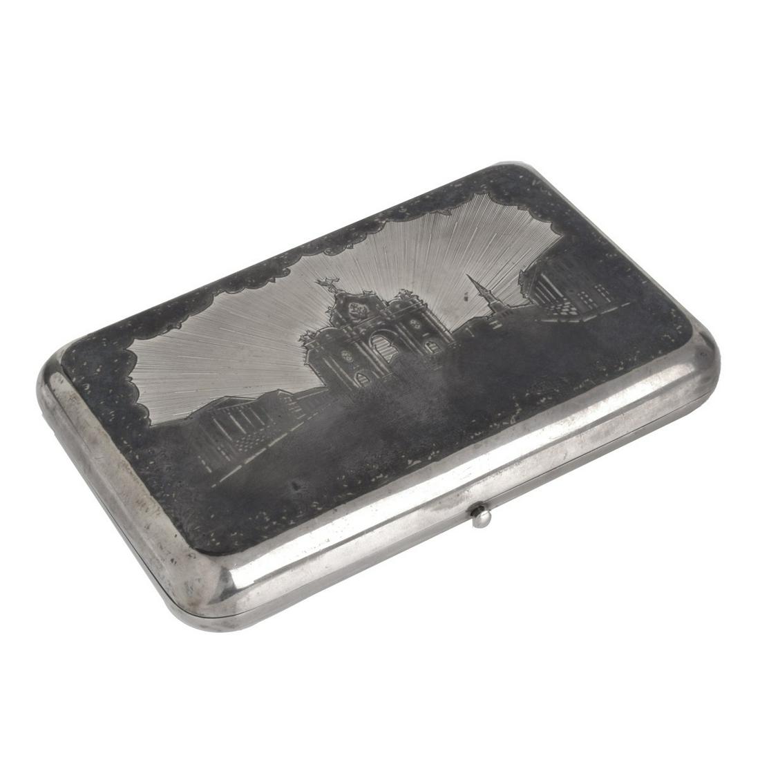 Russian Silver Niello Cigar Case signed (1 of 6)