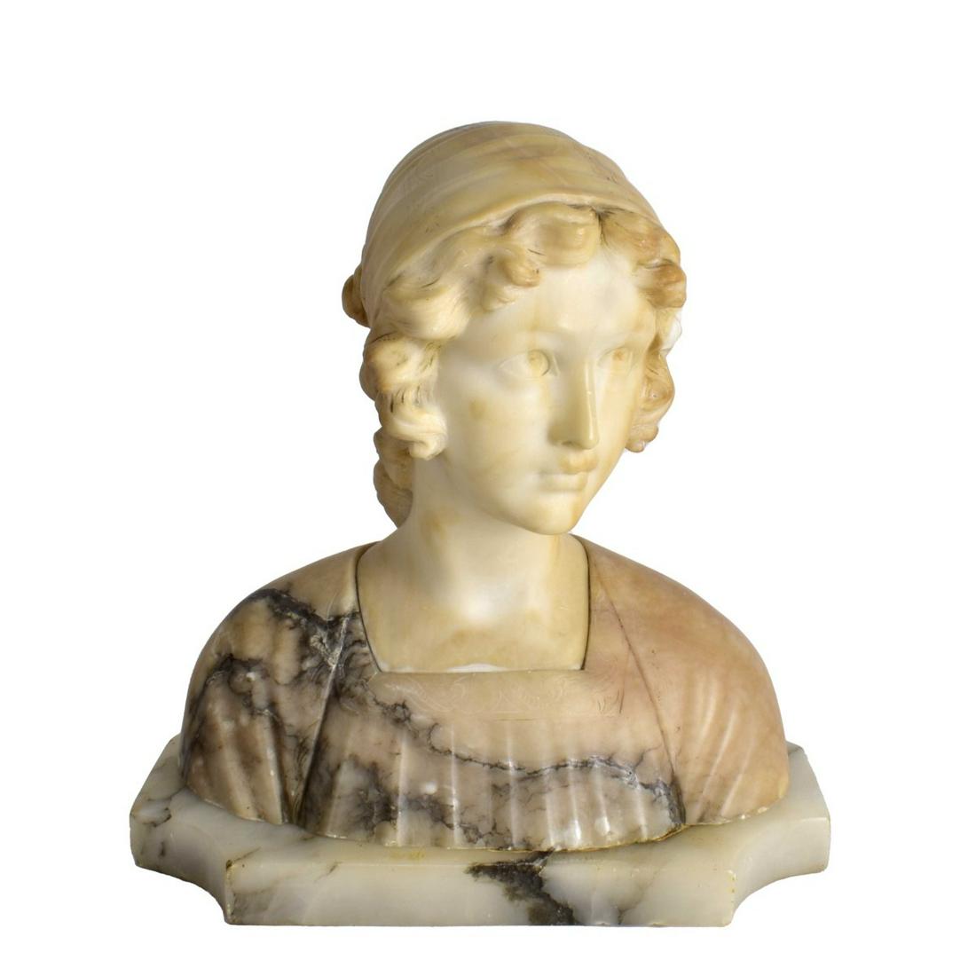 Large Antique Art Nouveau Alabaster Sculpture (1 of 5)