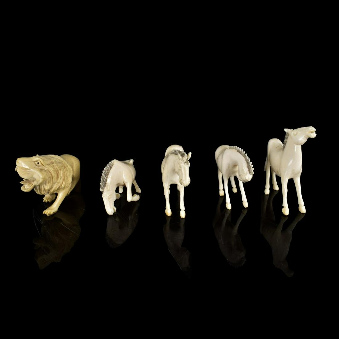 Five Assorted Carved Miniature Animal Figurines (1 of 4)