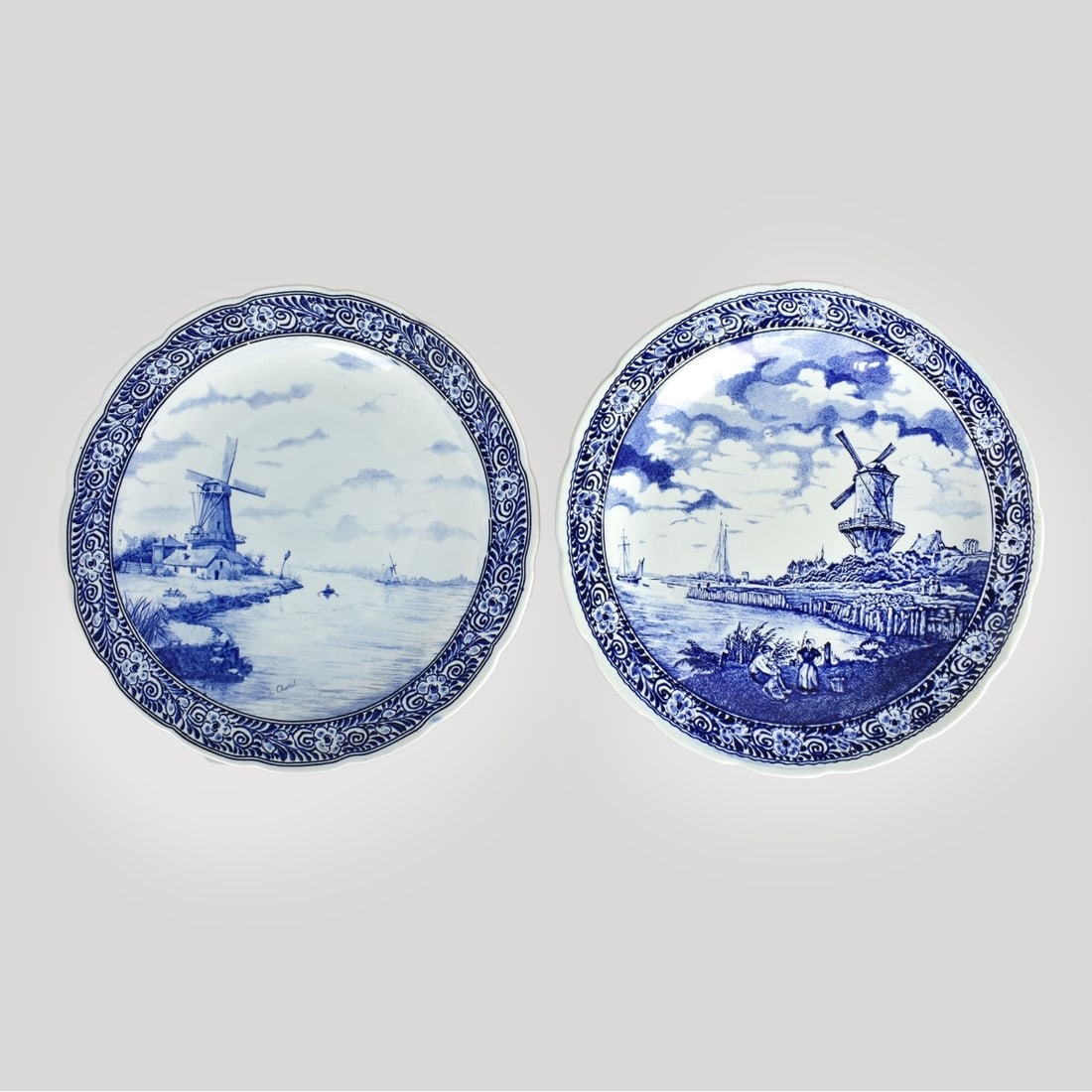 Two Large Delft Porcelain Chargers (1 of 6)