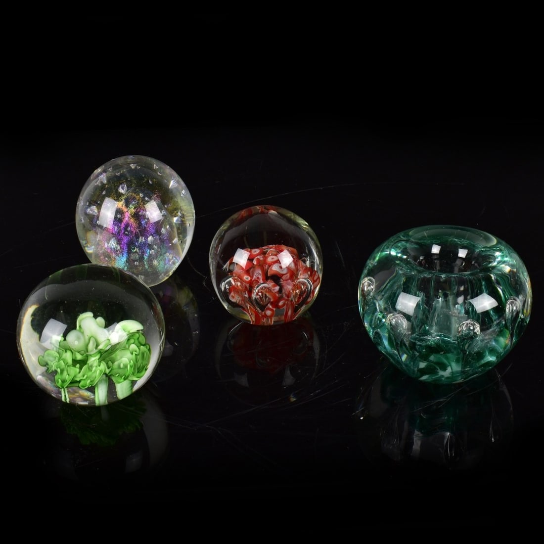 Four Art Glass Paperweights (1 of 6)