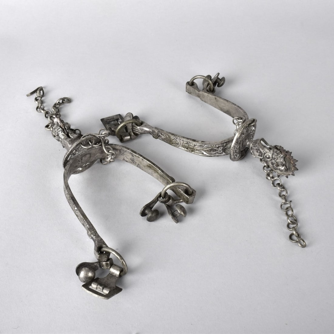 Pair Wolf Head Silver Spurs (1 of 6)