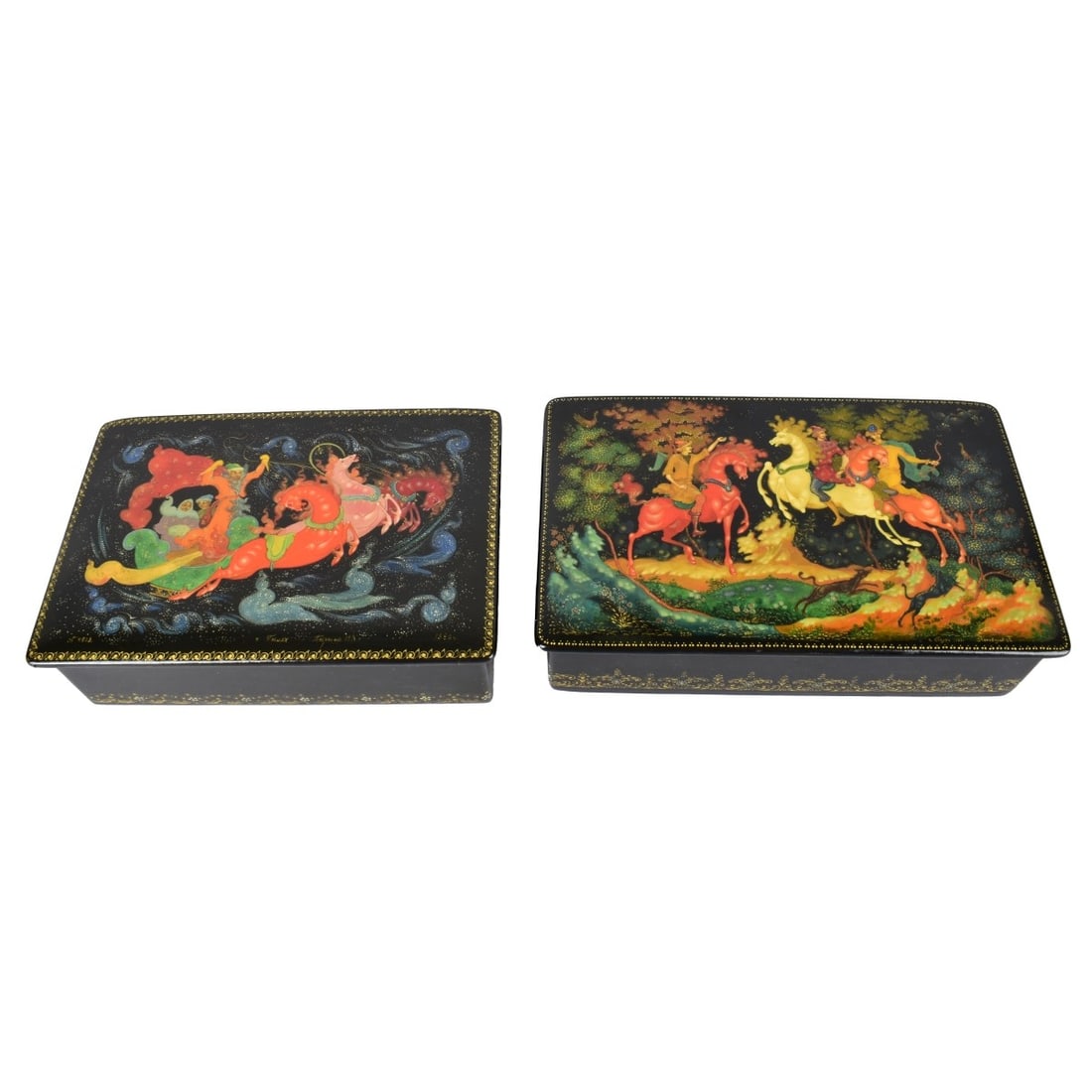 Two Vintage Russian Lacquer Boxes (1 of 8)
