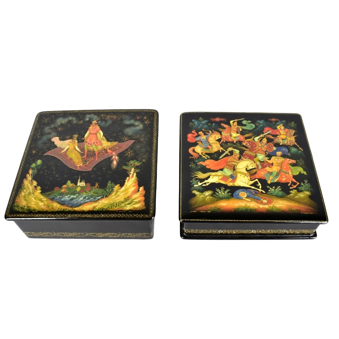 Two Vintage Russian Lacquer Boxes (1 of 8)